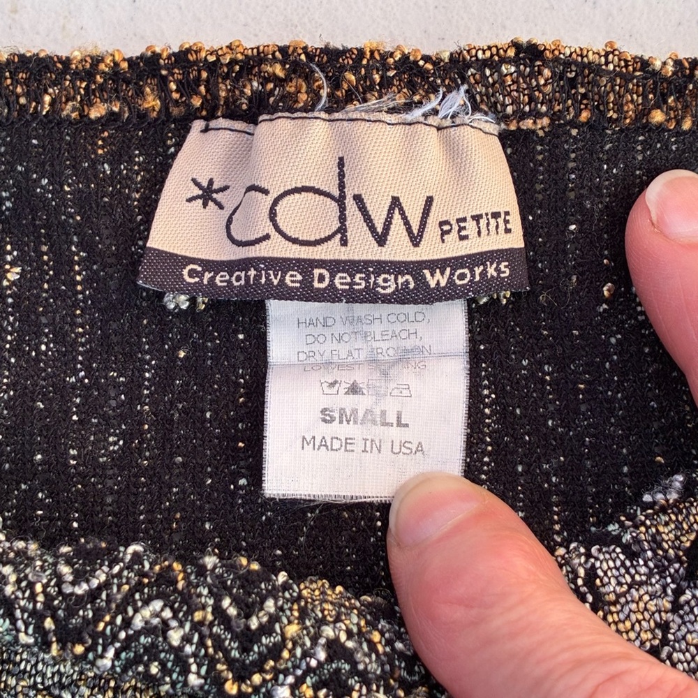 Vintage 90’s Multicolour Tapestry Woven Fitted Top - Picture 3 of 6